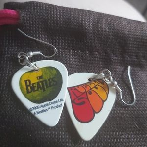 Beatles Rubber Soul Guitar Pick Earrings